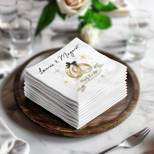 Beautifully Designed Wedding Event Napkin with Rings Image Napkin