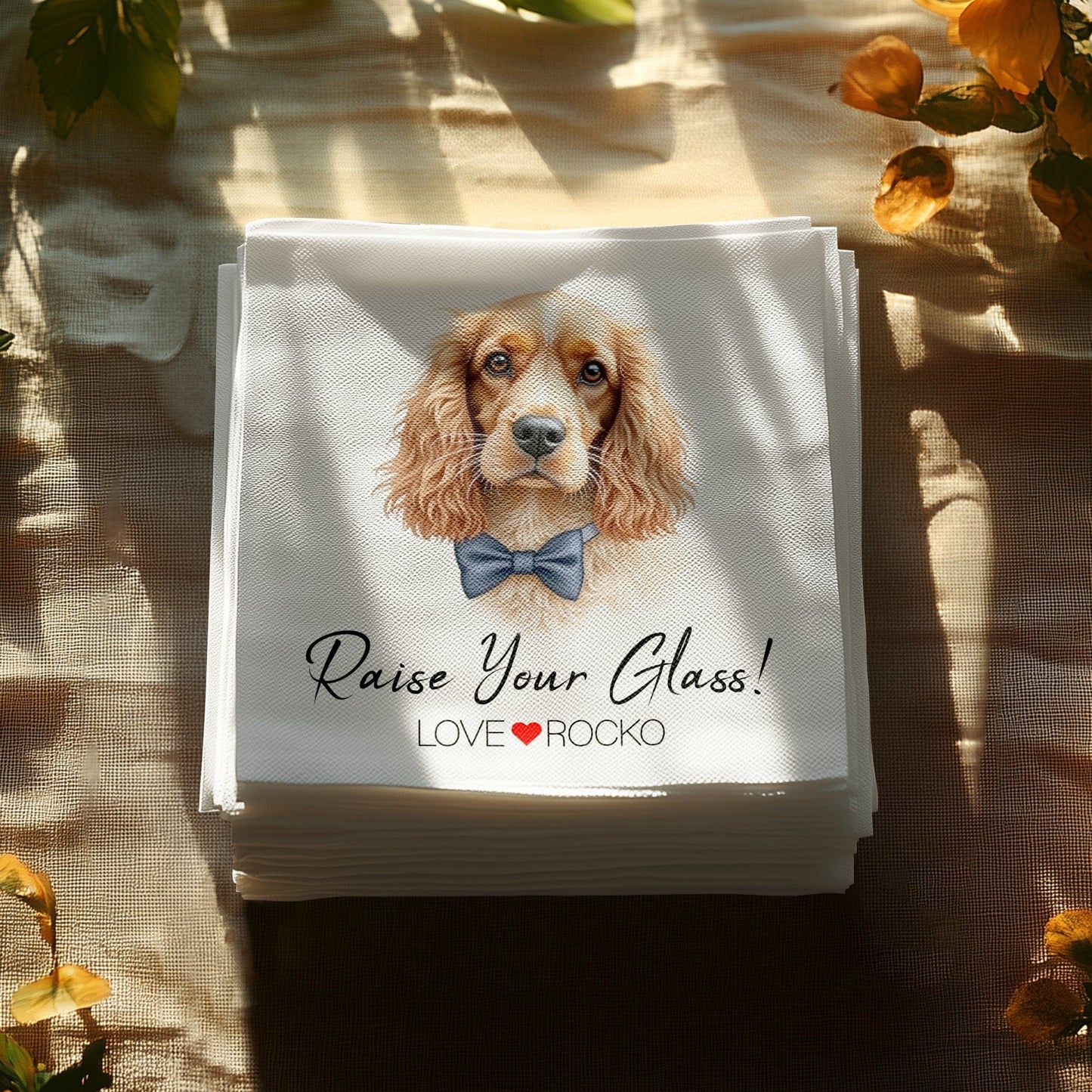 Custom Pet Portrait Wedding Party Napkin