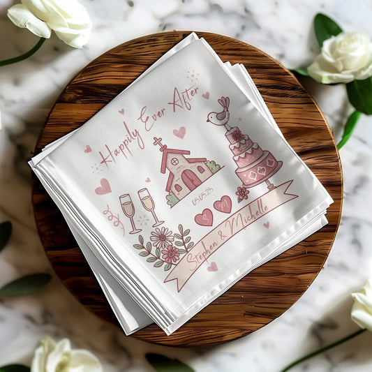 Custom Wedding Happily Ever After Decorative Napkin