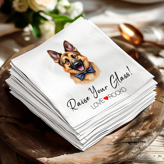 Custom Wedding Napkin Raise Your Glass Love Rocko Napkin