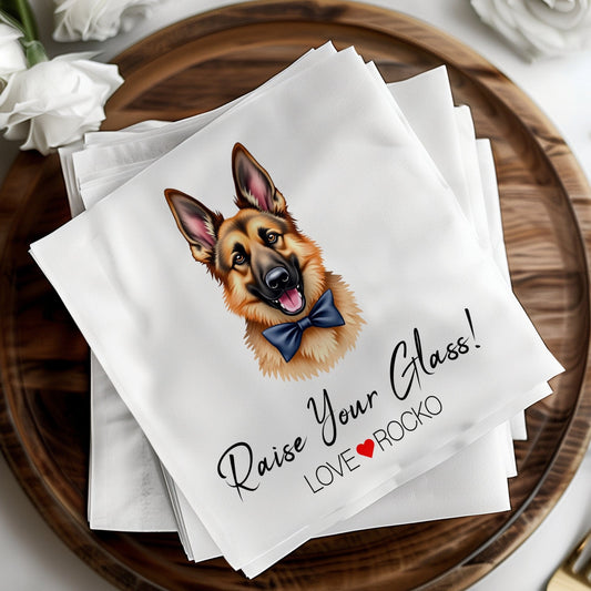 Custom Wedding Napkin Raise Your Glass Love Rocko Napkin