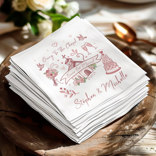 Going To The Chapel Gonna Get Married Personalized Napkin