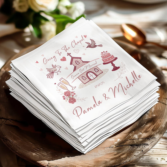 Going To The Chapel Wedding Event Napkin