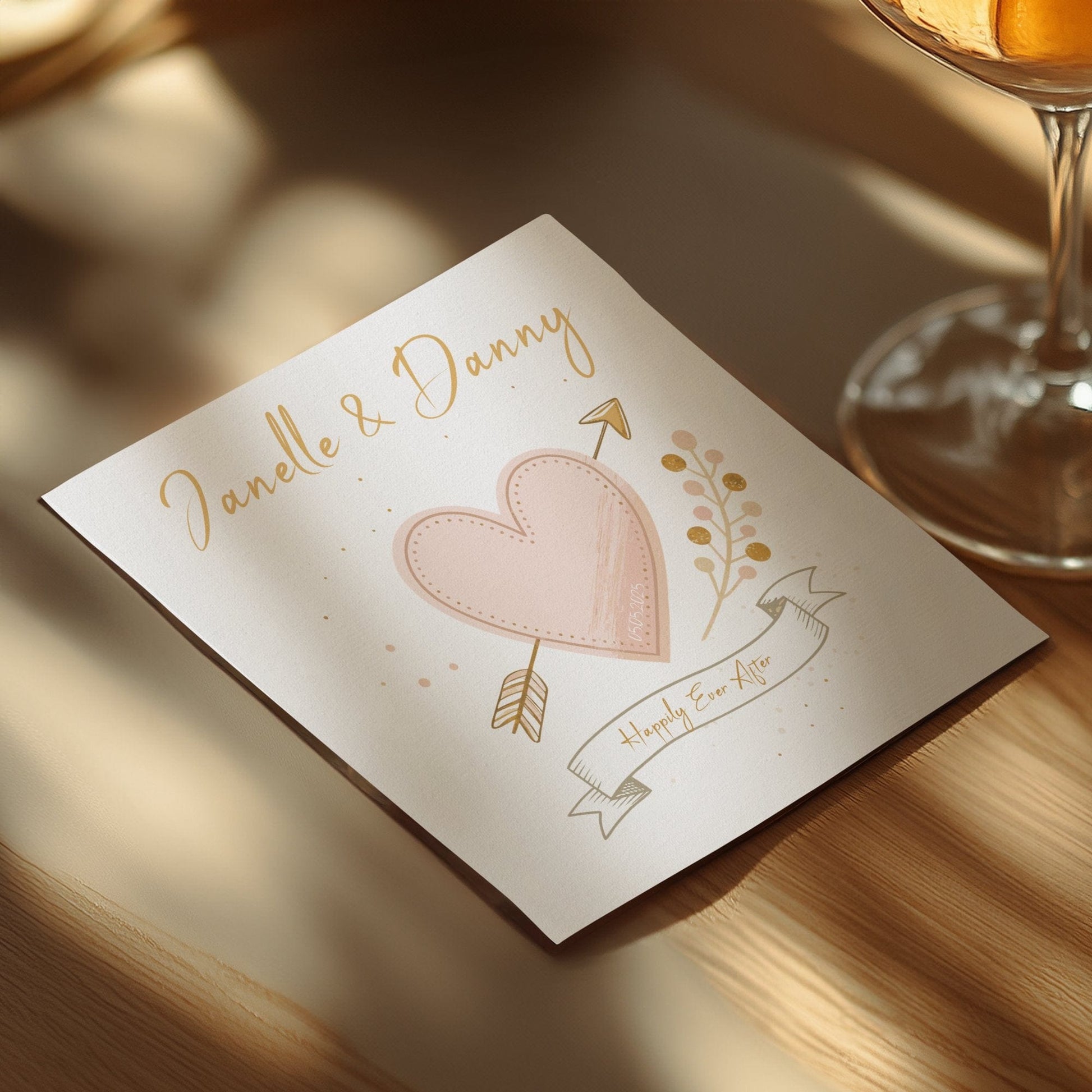 Happily Ever After Design Personalized Wedding Napkin