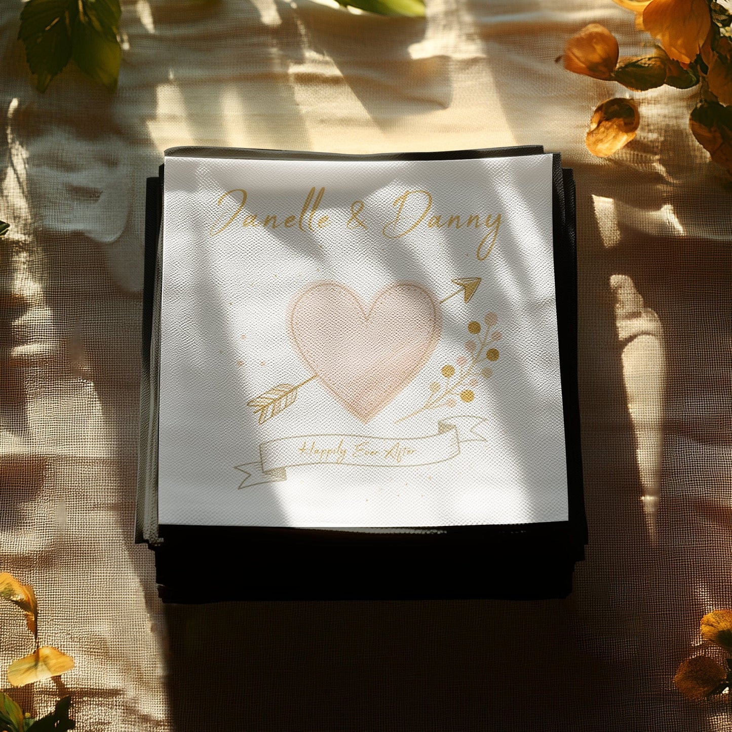 Happily Ever After Design Personalized Wedding Napkin