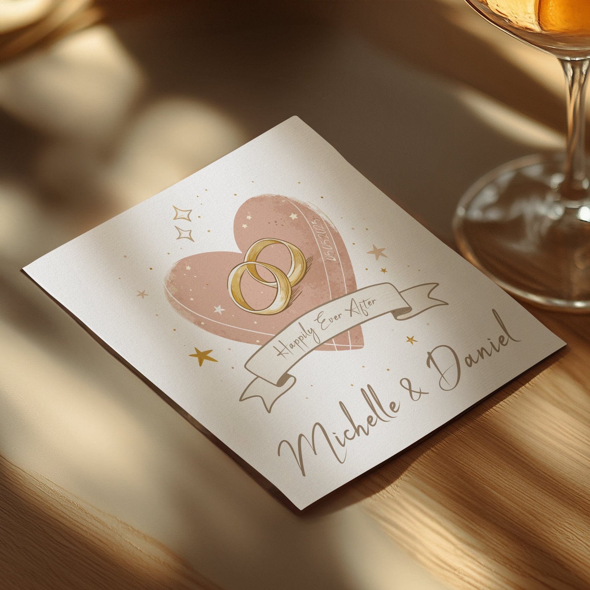 Happily Ever After Personalised Wedding Napkin