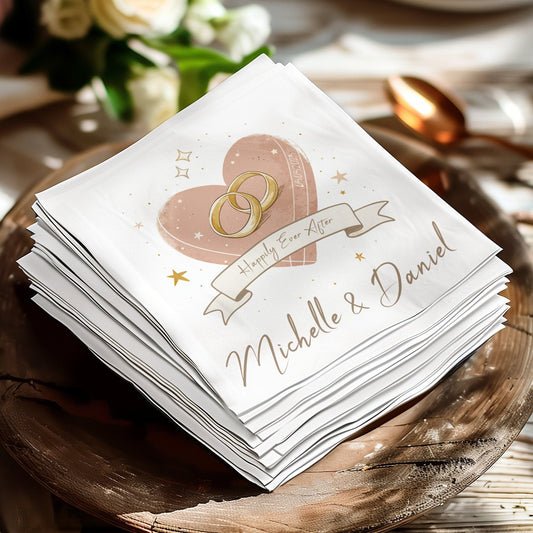 Happily Ever After Personalised Wedding Napkin