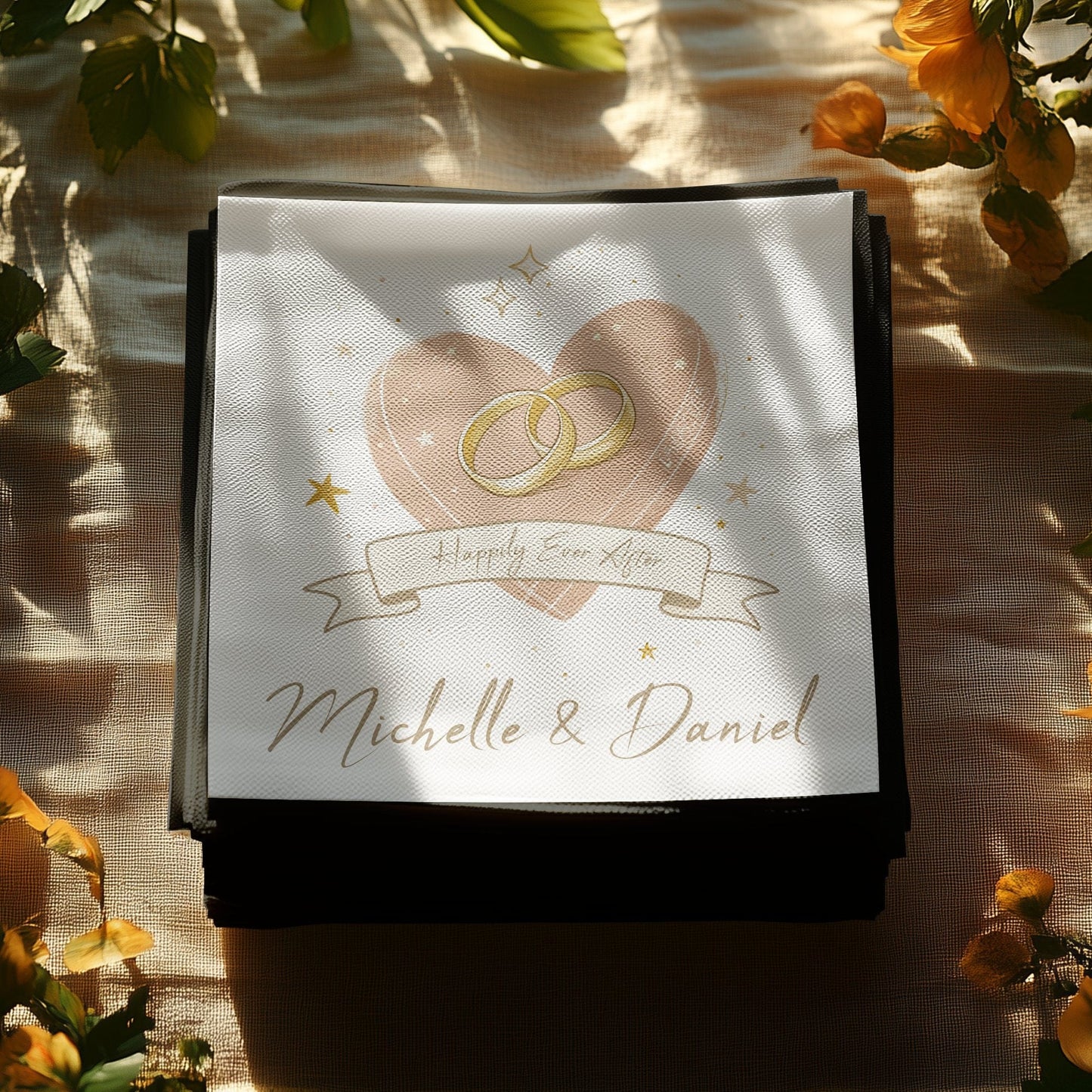 Happily Ever After Personalised Wedding Napkin