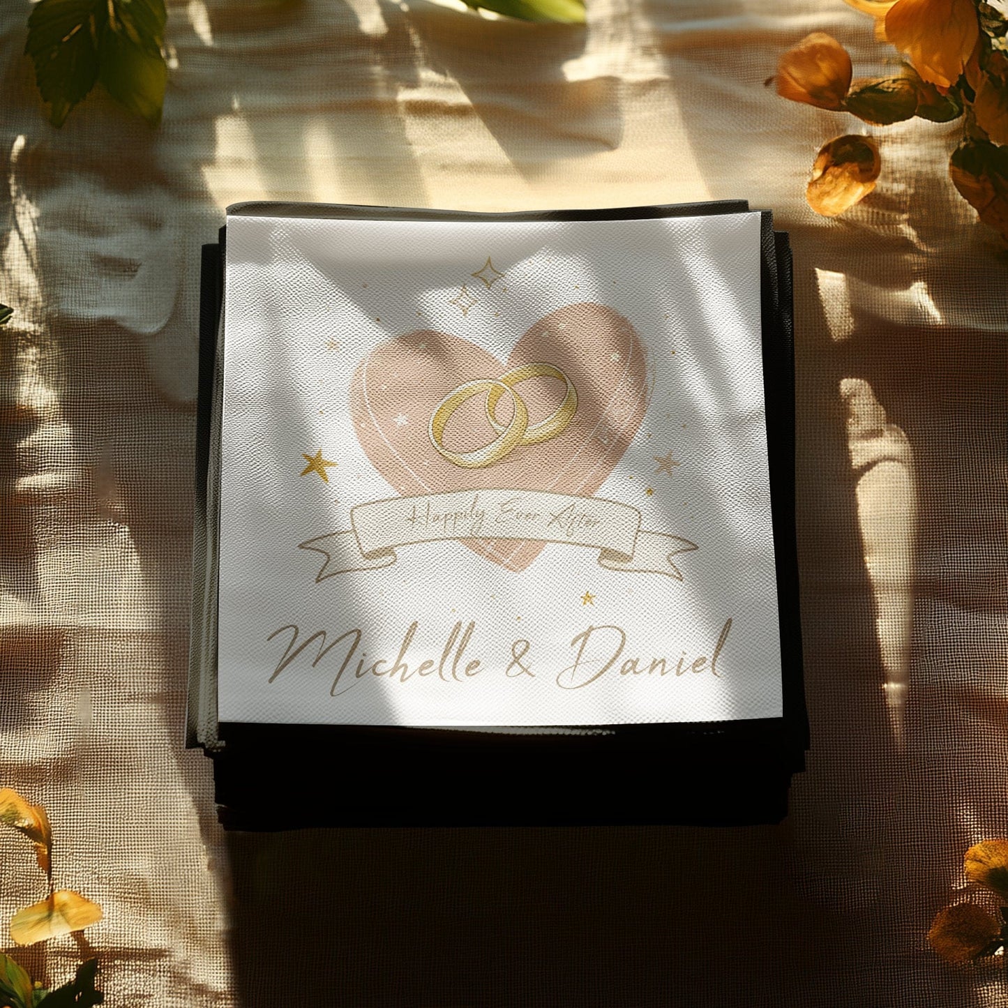 Happily Ever After Personalised Wedding Napkin