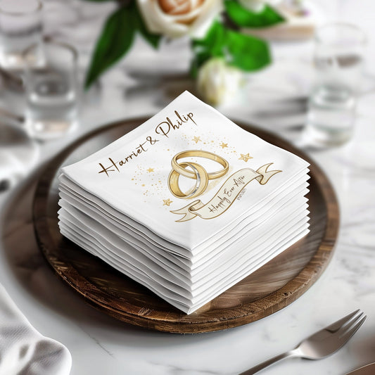 Happily Ever After Wedding Napkin Personalized