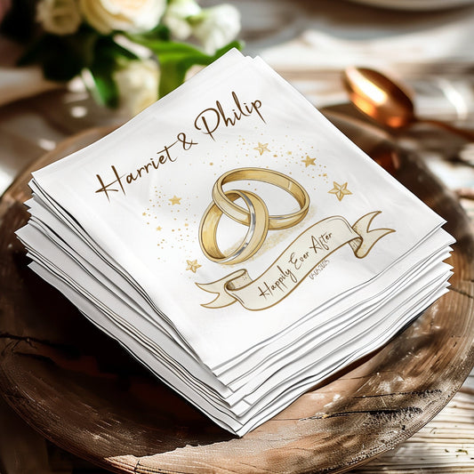 Happily Ever After Wedding Napkin Personalized