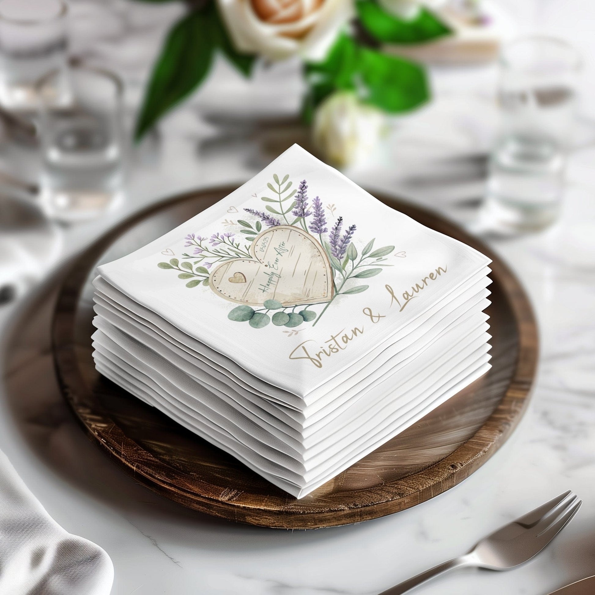 Personalised Wedding Event Napkins Happily Ever After Napkin