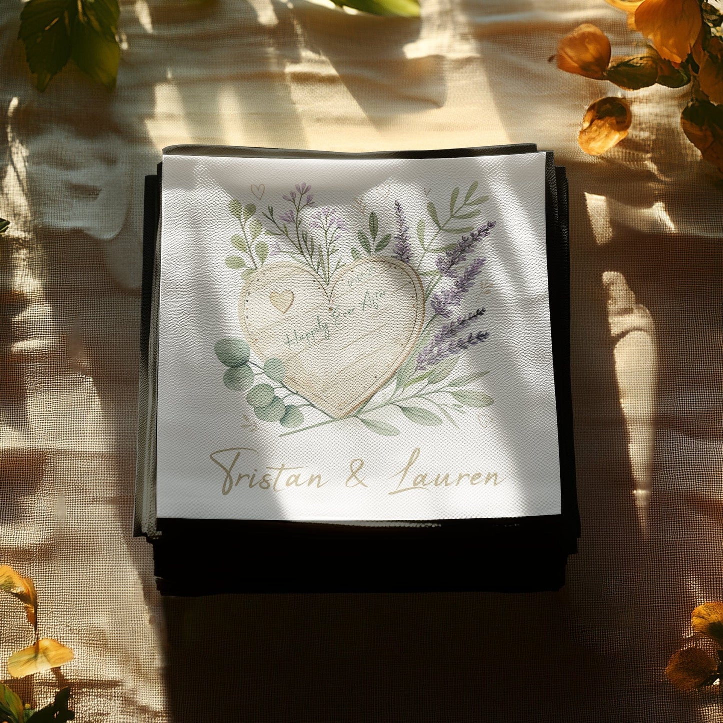 Personalised Wedding Event Napkins Happily Ever After Napkin