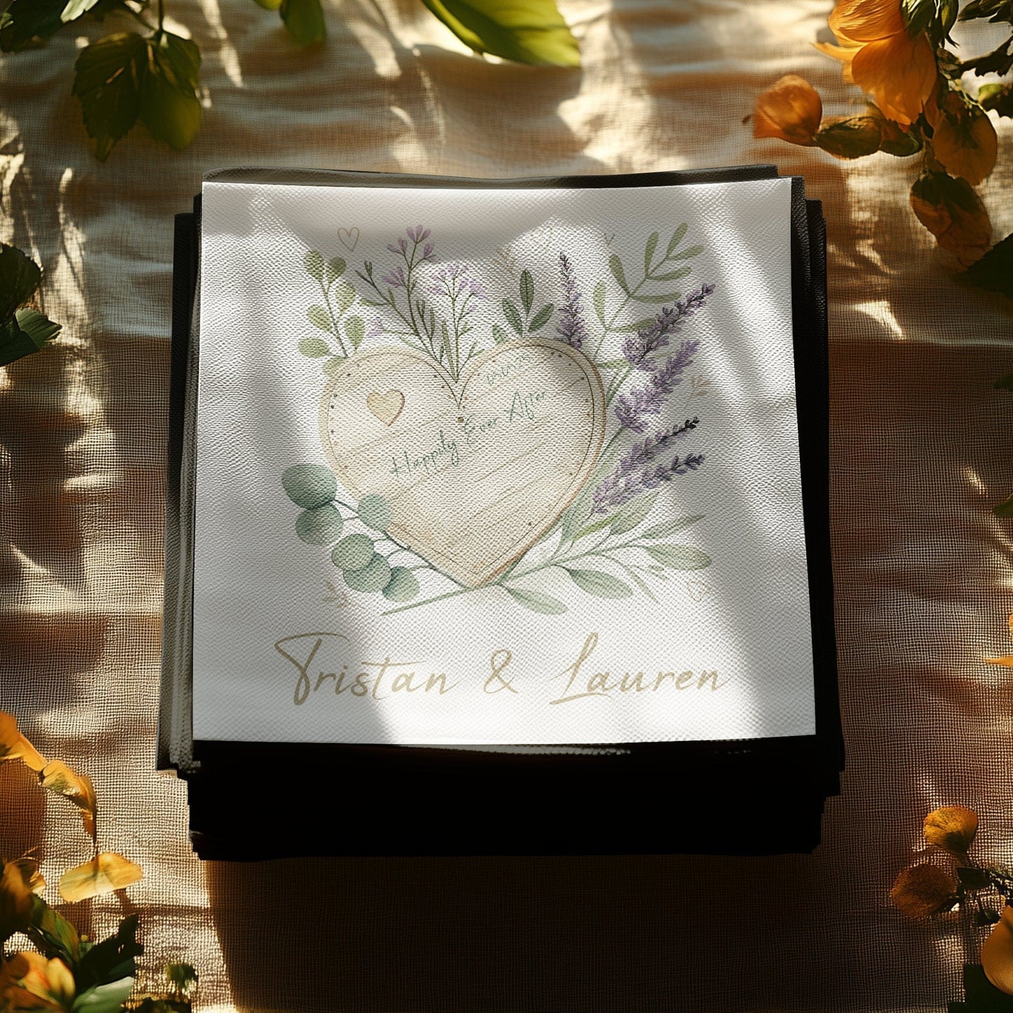 Personalised Wedding Event Napkins Happily Ever After Napkin