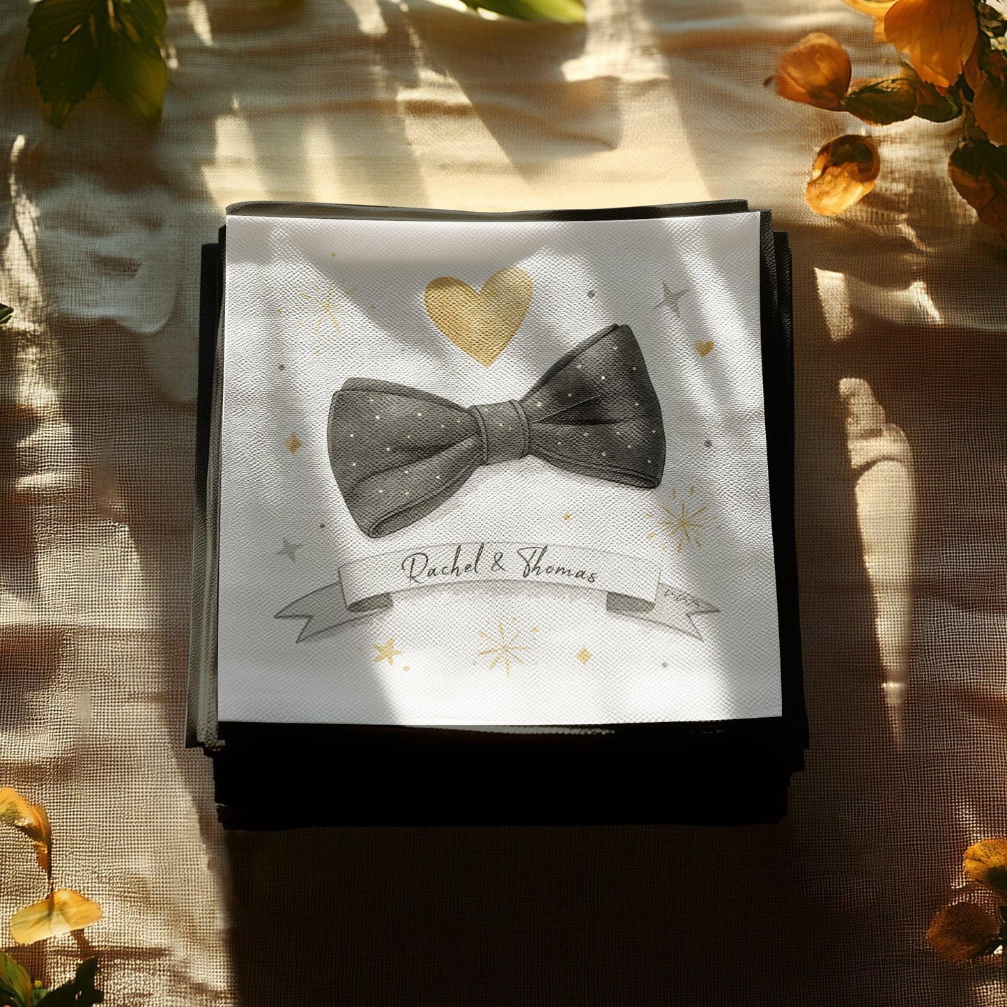 Personalized Event Napkin with Elegant Bow Design Napkin