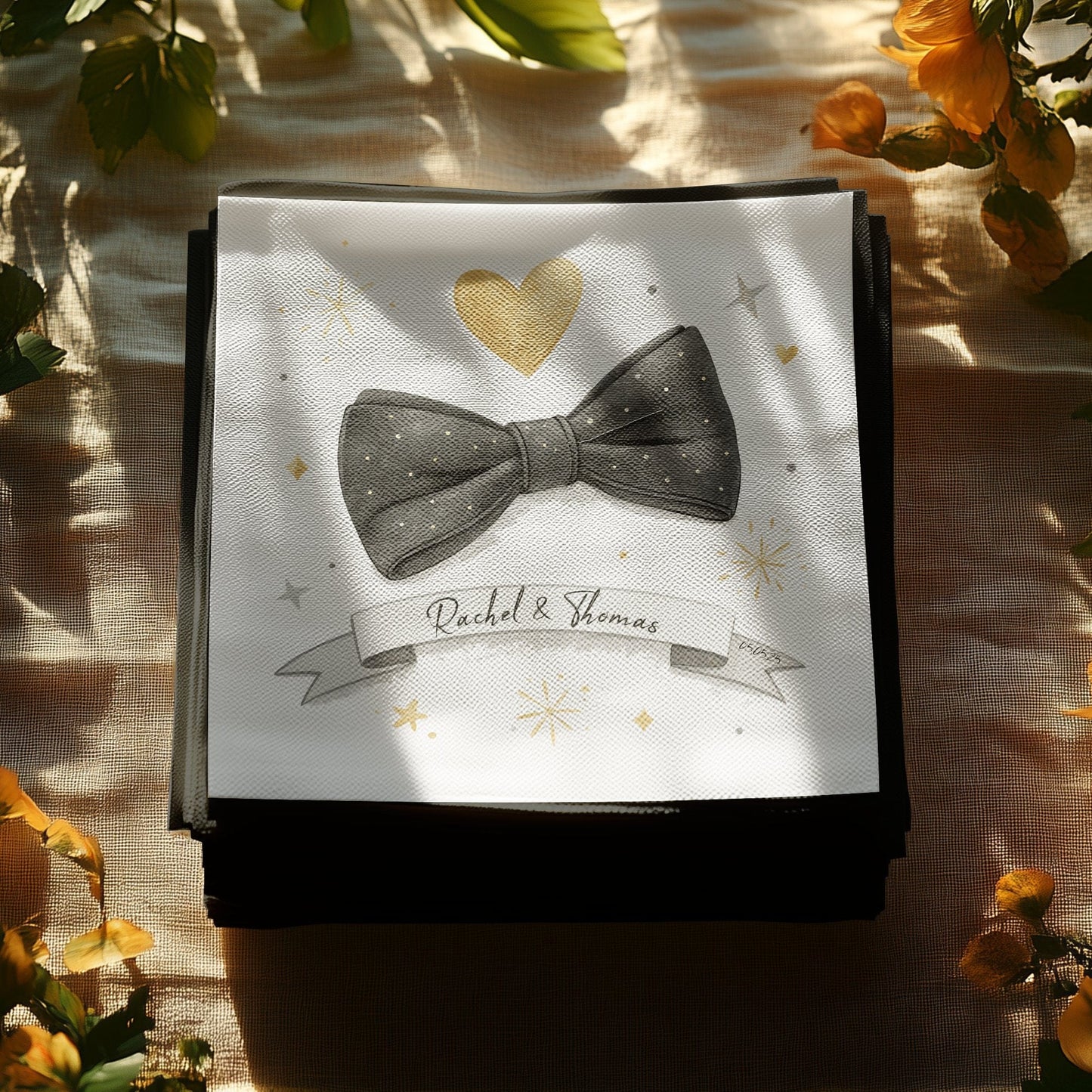 Personalized Event Napkin with Elegant Bow Design Napkin