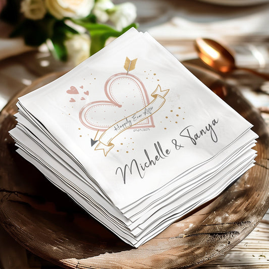 Personalized Happily Ever After Wedding Napkin