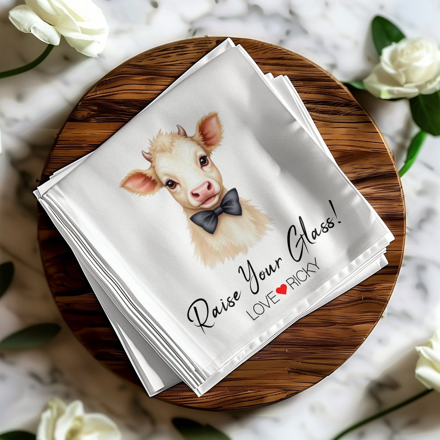 Raise Your Glass Custom Napkin with Pet Portrait