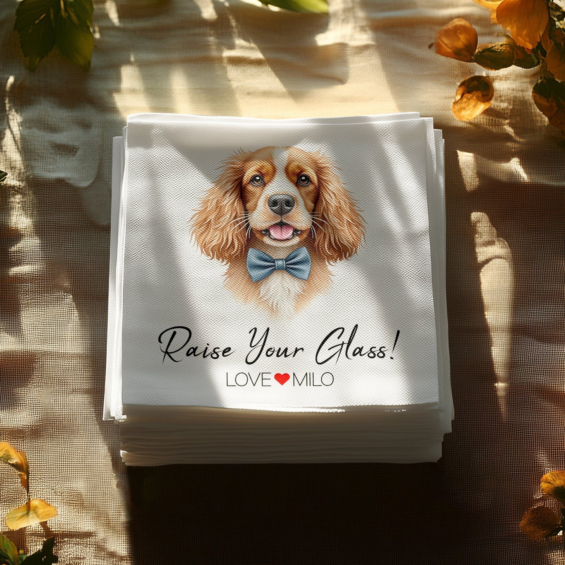 Raise Your Glass Custom Pet Portrait Napkin