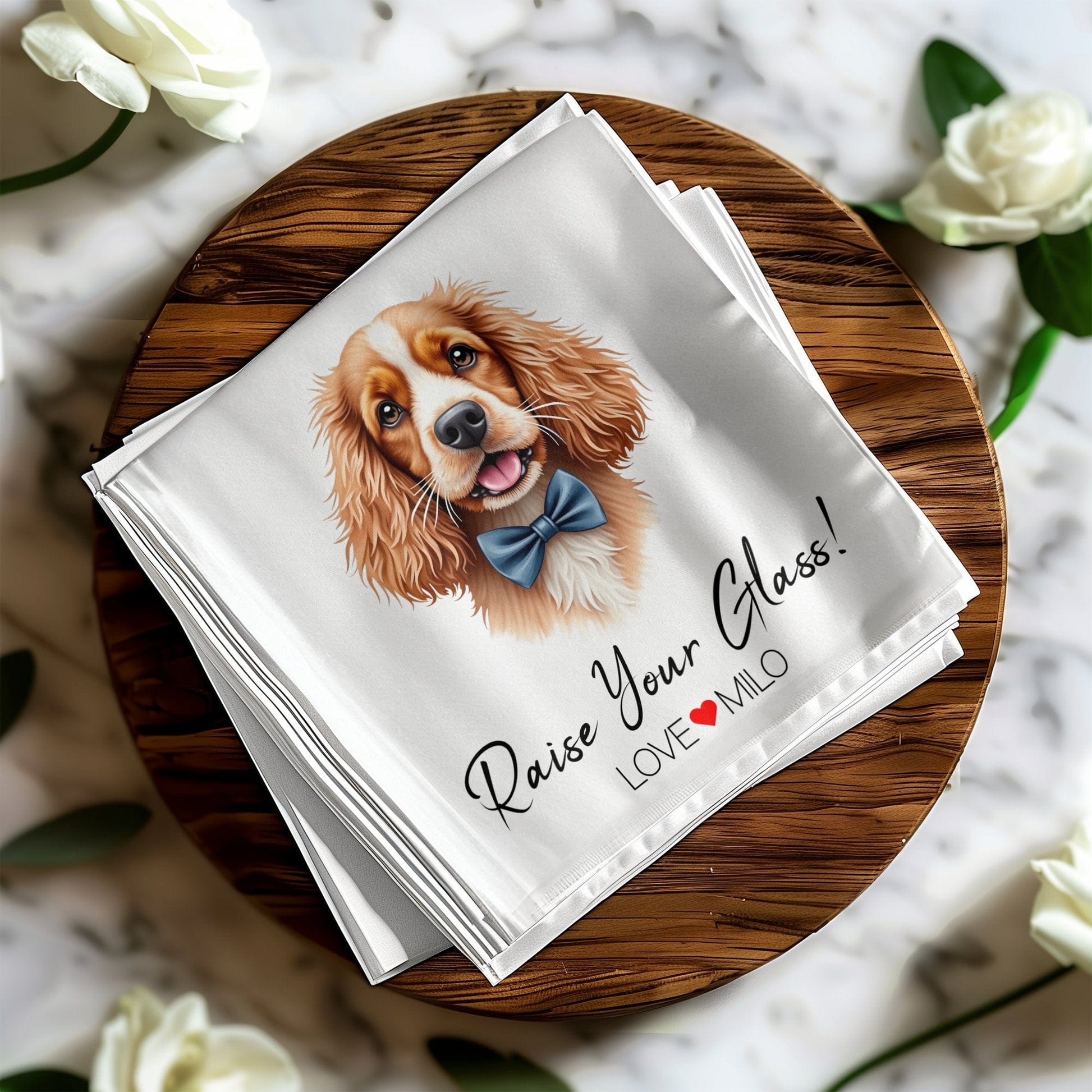 Raise Your Glass Custom Pet Portrait Napkin