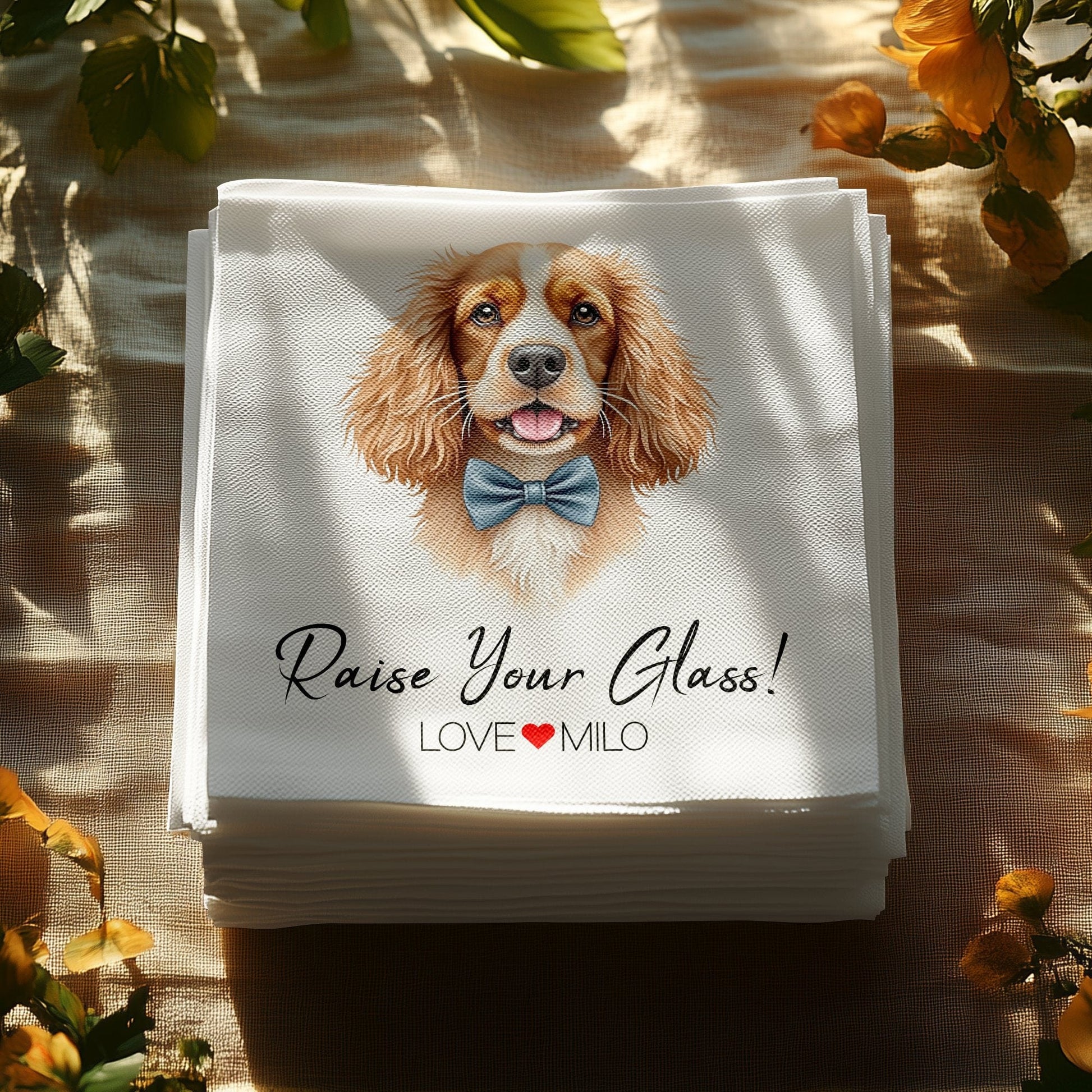 Raise Your Glass Custom Pet Portrait Napkin