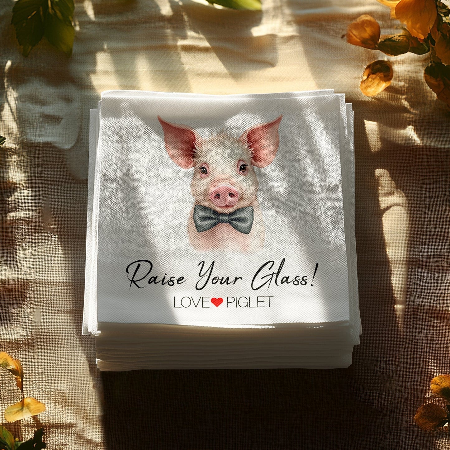 Raise Your Glass Custom Wedding Pet Portrait Napkin