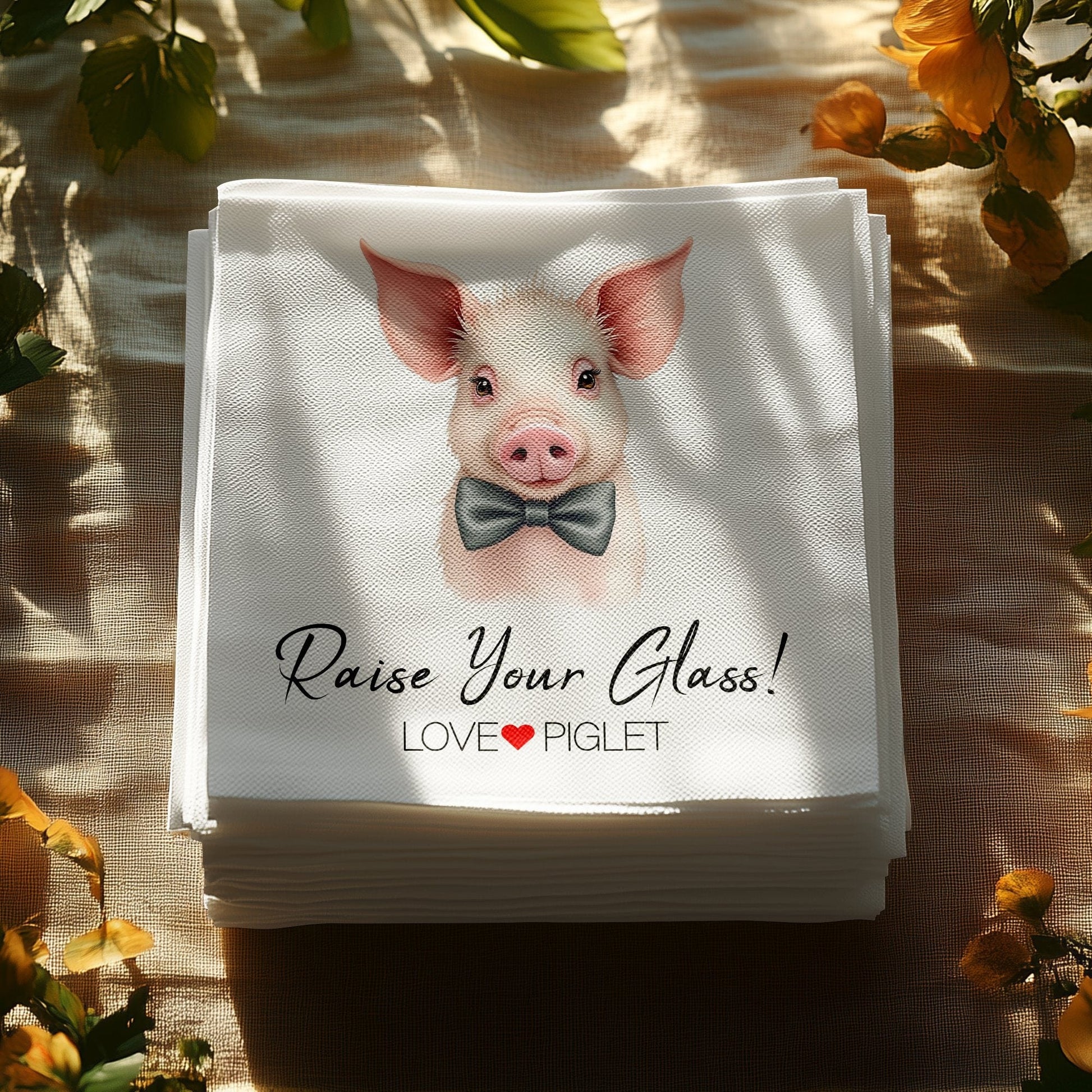 Raise Your Glass Custom Wedding Pet Portrait Napkin