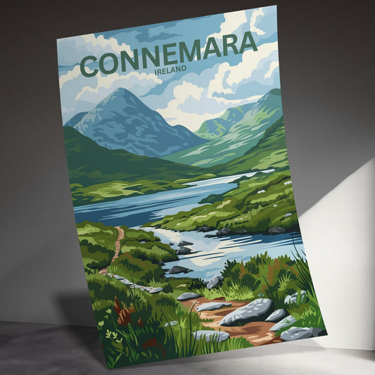 Scenic Connemara Landscape Art Ireland Posters