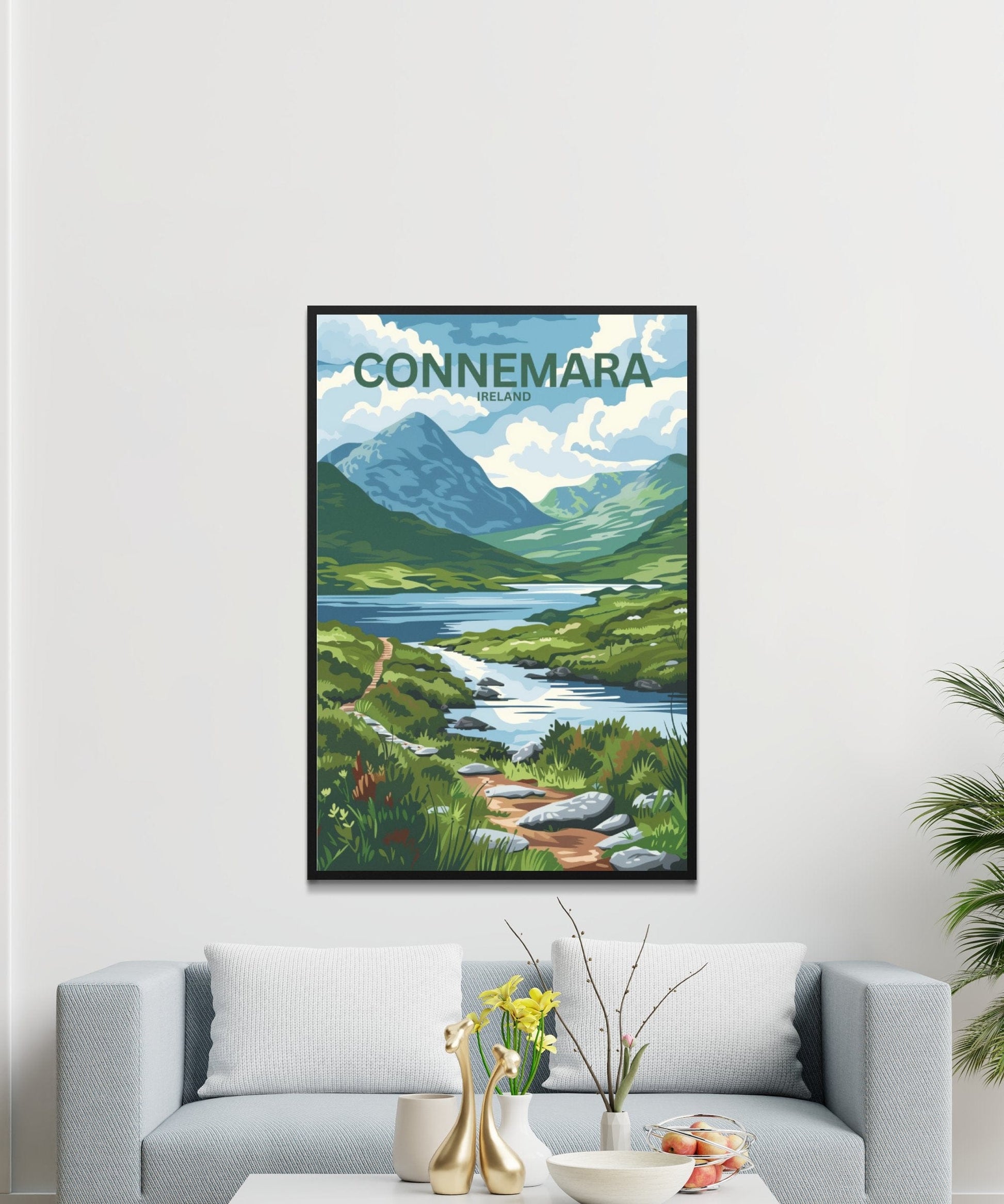 Scenic Connemara Landscape Art Ireland Posters