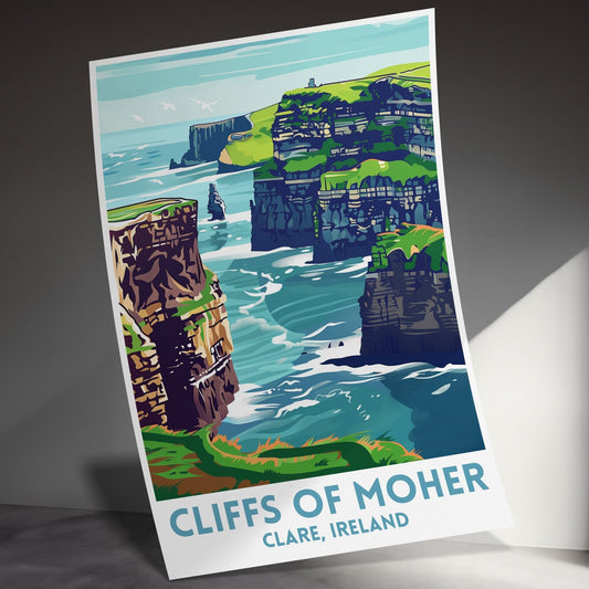 Scenic Irish Coast Cliffs Moher Artwork Posters