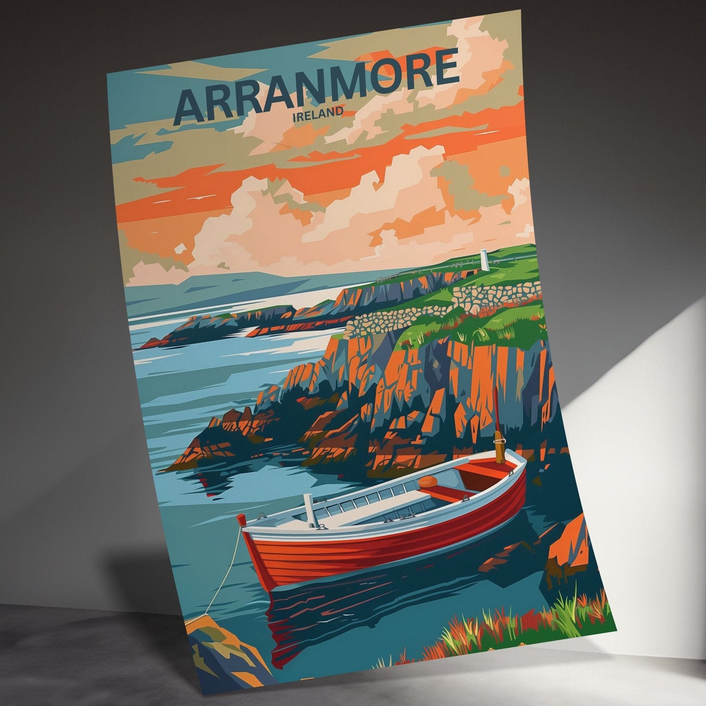 Stunning Scenic Coastal Artwork Ireland Travel Posters