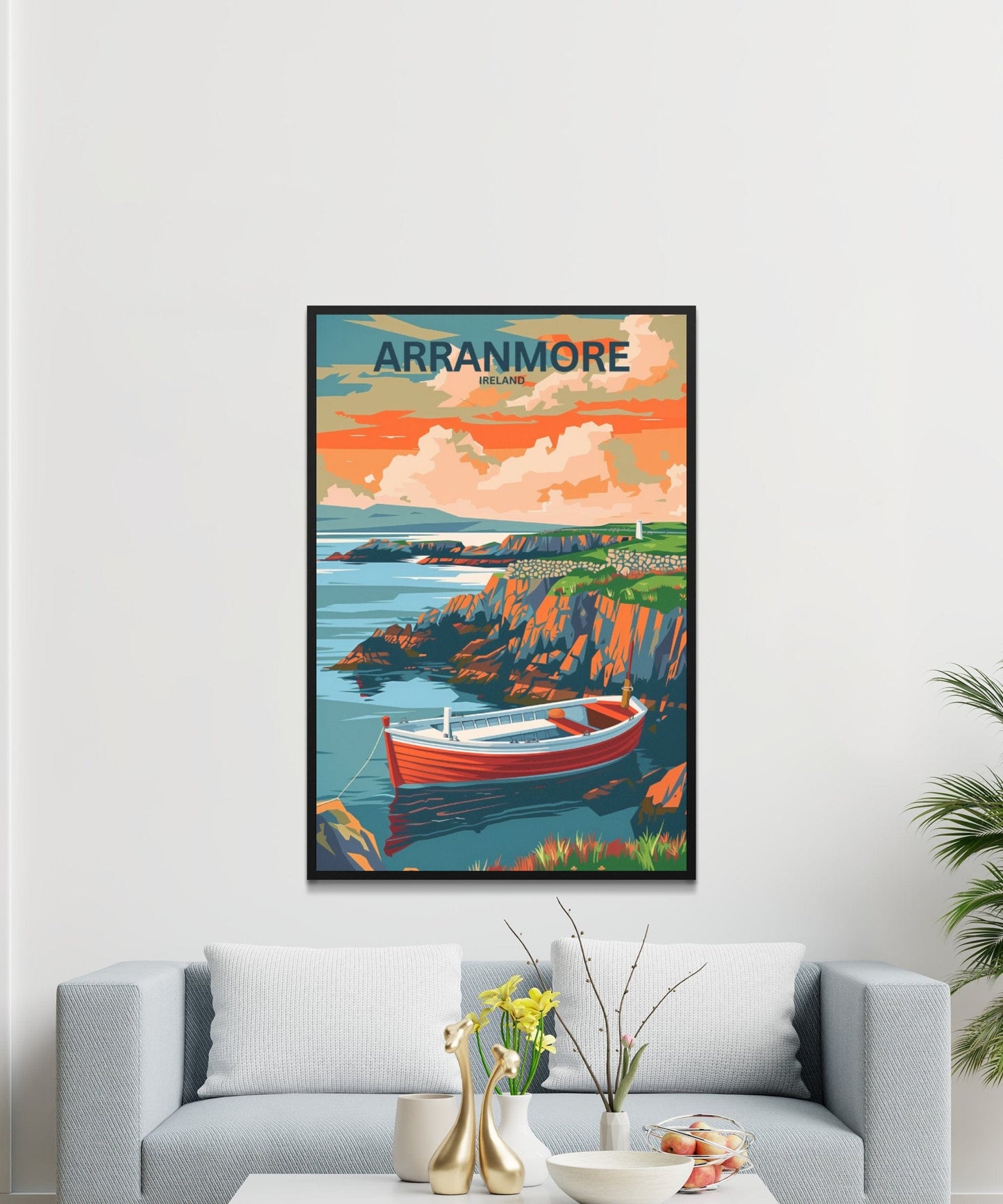 Stunning Scenic Coastal Artwork Ireland Travel Posters