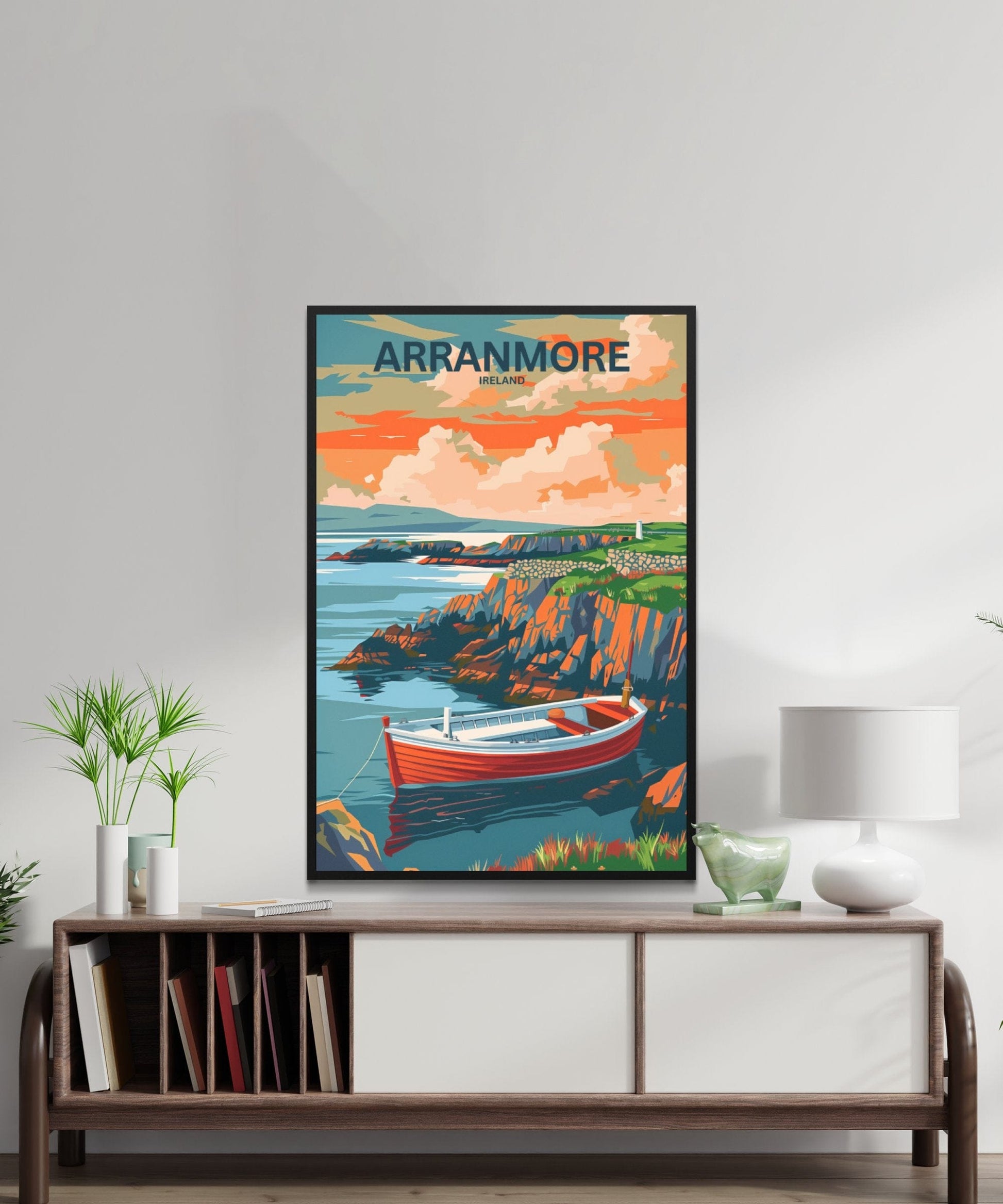 Stunning Scenic Coastal Artwork Ireland Travel Posters