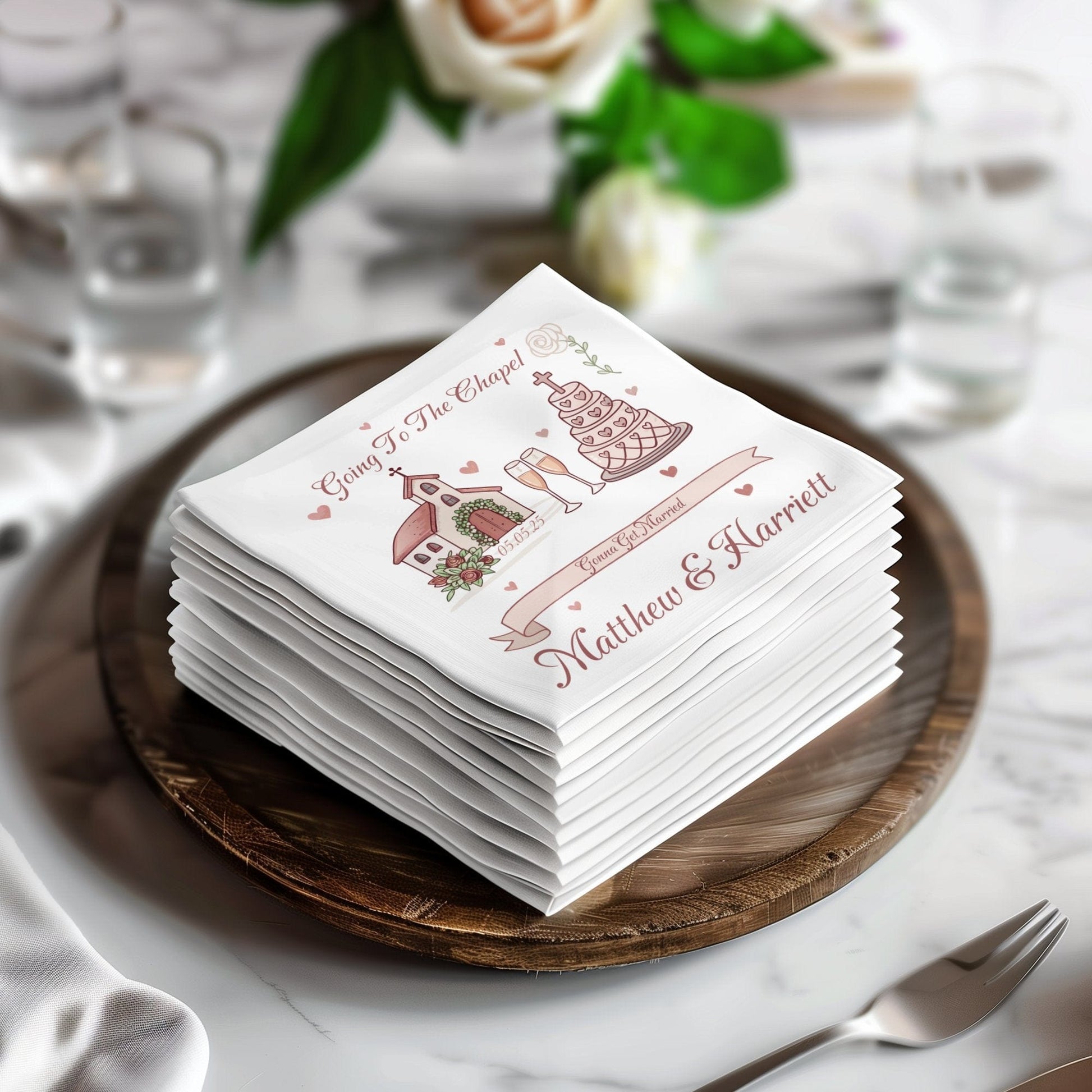 Wedding Theme Personalized Event Napkin